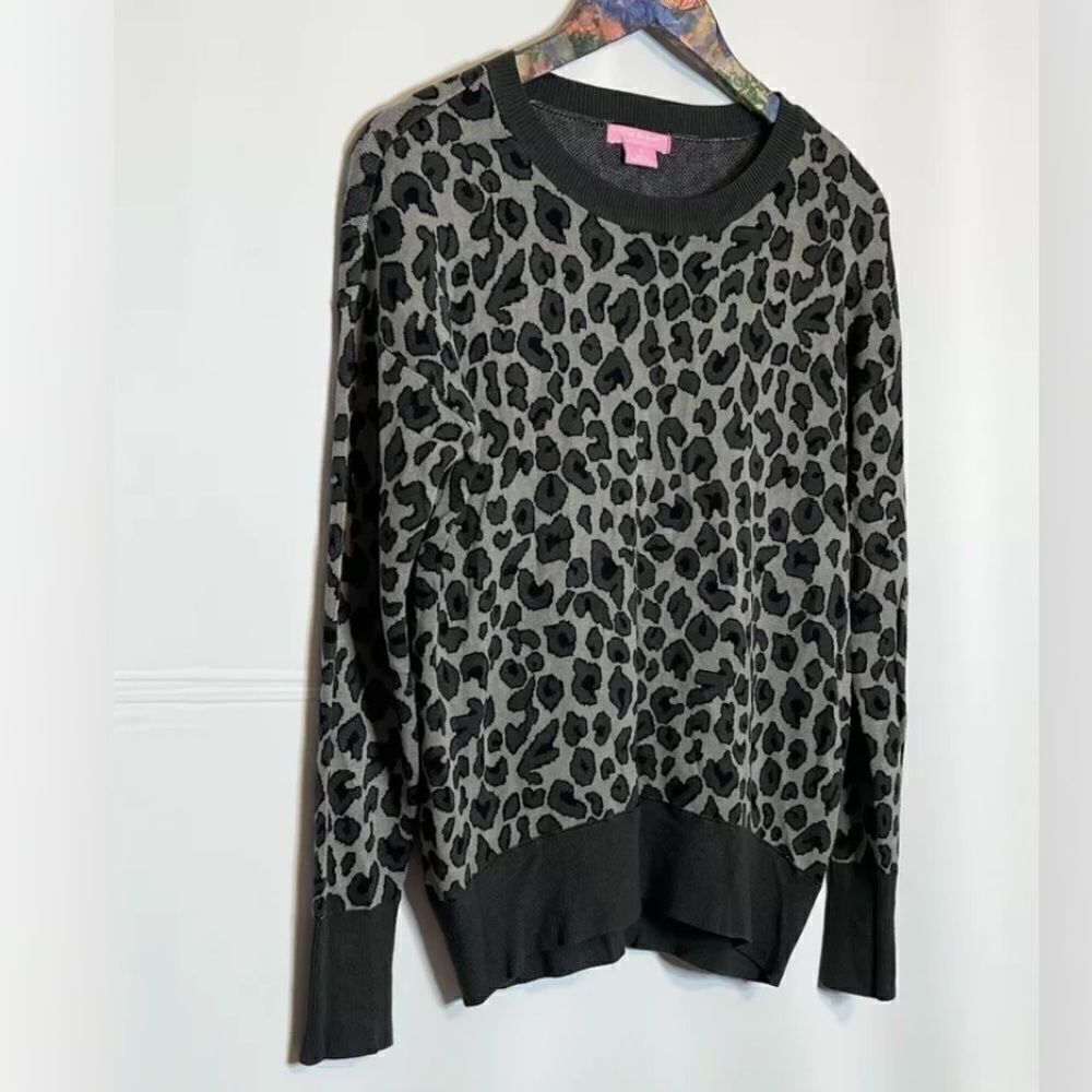 Isaac Mizrahi | Leopard Print Sweater Crew Neck - image 4